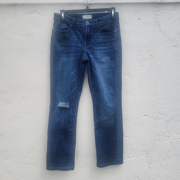 LILA RYAN Cortland Distressed Crop Mid Rise Jeans Size 27 - Picture 2 of 13